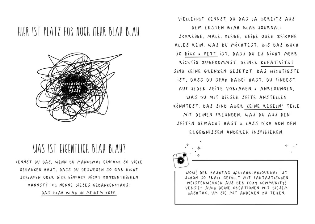 Weitere Ansicht: Blah Blah Journal - Band 2 - Dein absolut verrücktes Mitmach-Buch - Mal es fertig! Von YouTuberin Foxy Draws | Foxy Draws