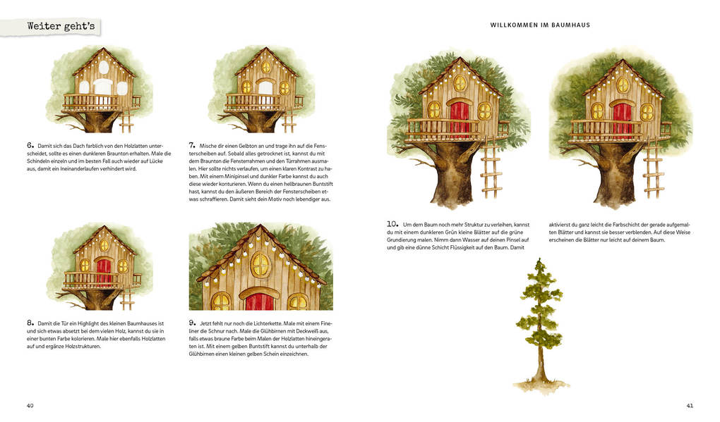 Weitere Ansicht: Watercolor - Zauberhafte Baumhäuser malen | Victoria Florentina Wißmann