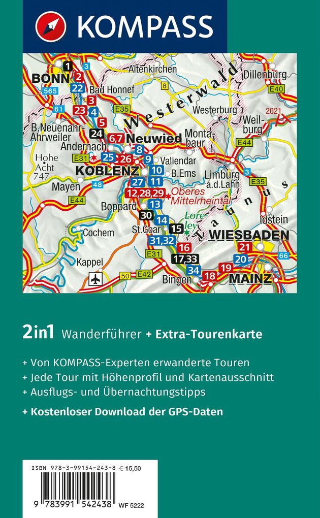 Weitere Ansicht: KOMPASS Wanderführer Rheinsteig RheinBurgenWeg, 34 Etappen mit Extra-Tourenkarte | Silvia und Thilo Behla