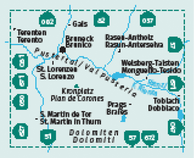 Weitere Ansicht: KOMPASS Wanderkarte 045 Bruneck, Kronplatz / Brunico, Plan de Corones 1:25.000