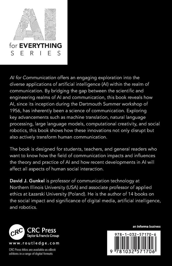 Weitere Ansicht: AI for Communication | David J. Gunkel