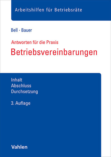 Produktbild: Betriebsvereinbarungen | Regina Bell, Anna Bauer