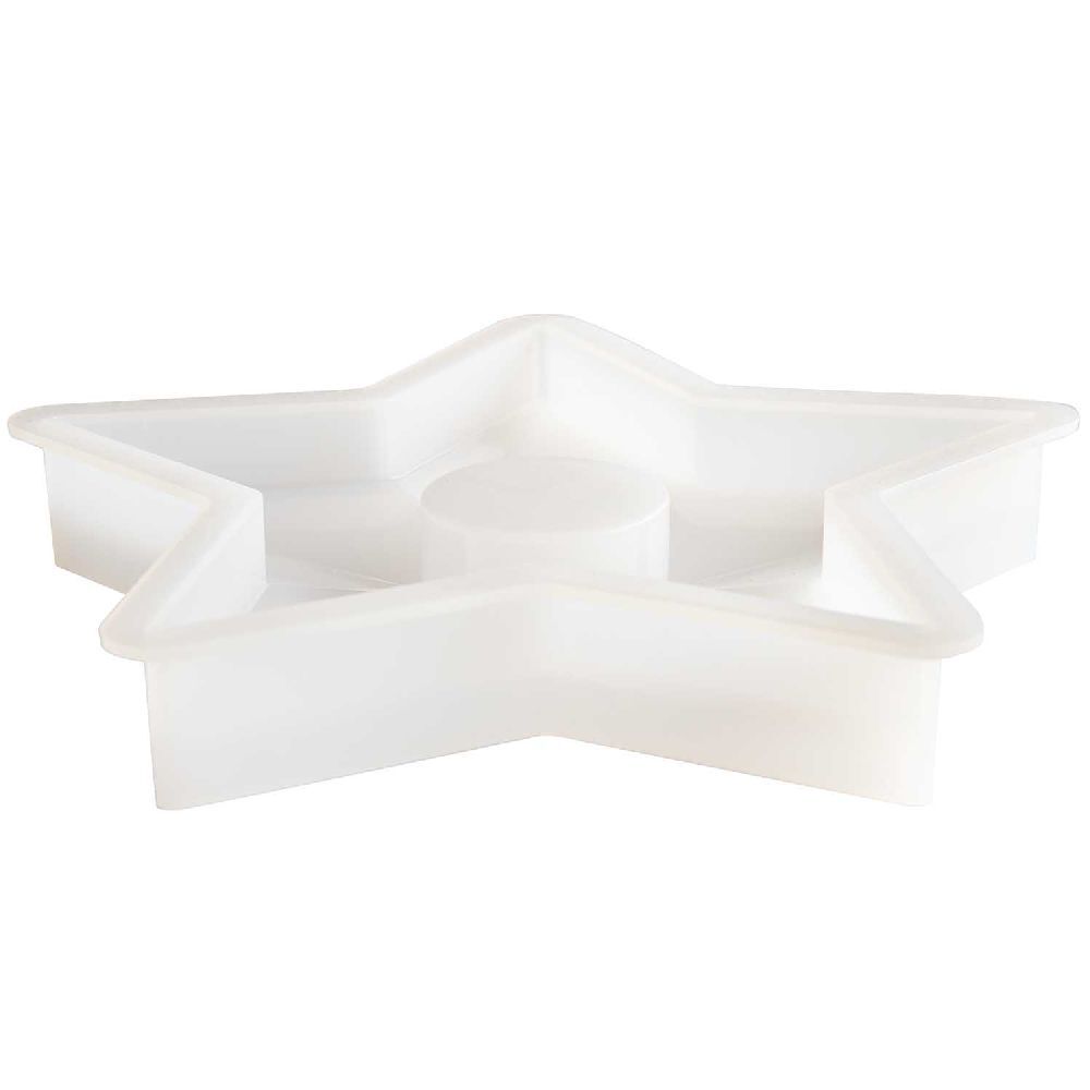 Produktbild: Silikon Gießform Teelichthalter Stern groß, 18 x 17 x 2,5 cm / Außenmaß Silikonform 19,4 x 19,4 x 2,