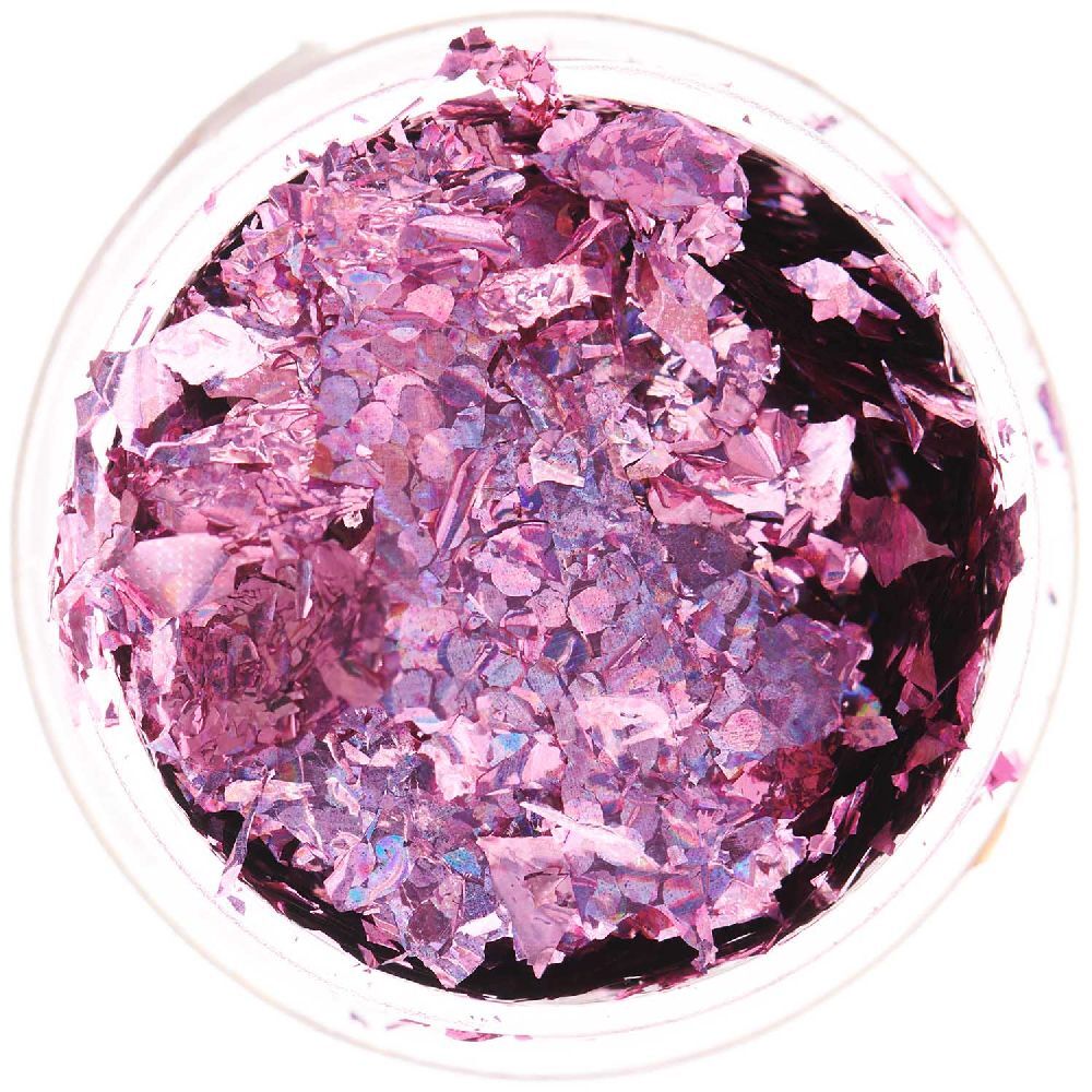 Produktbild: Blattmetall Flocken Holografisch Pink, 0,3g
