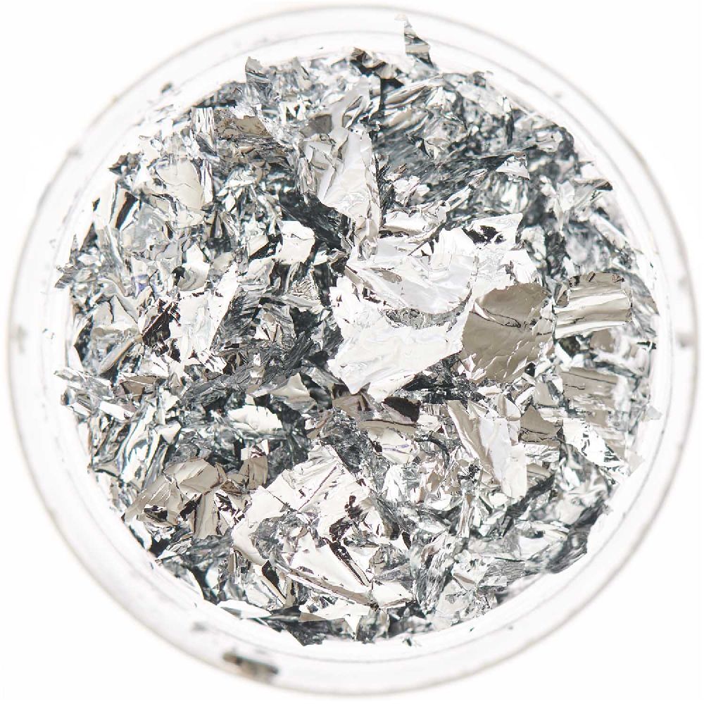 Produktbild: Blattmetall Flocken Silber, 0,3g