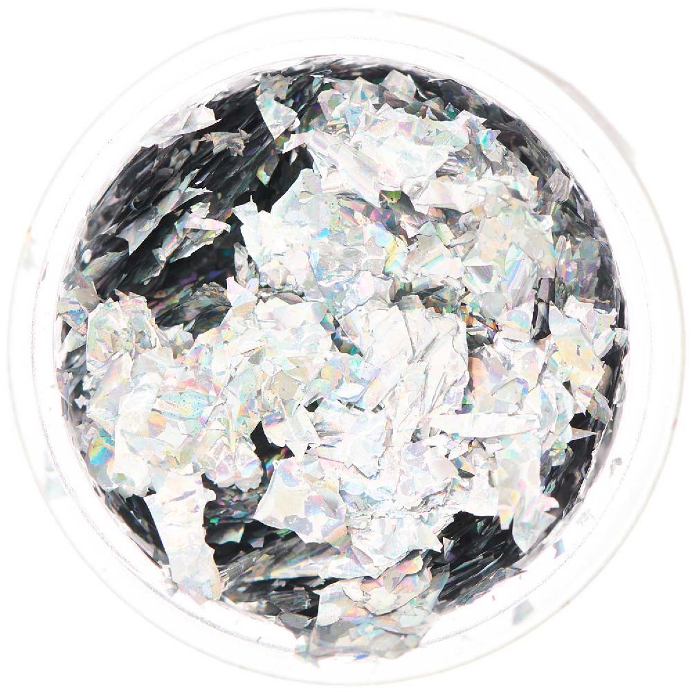 Produktbild: Blattmetall Flocken Holografisch Silber, 0,3g
