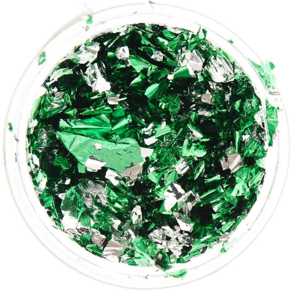 Produktbild: Blattmetall Flocken Silber-Grün, 0,3g