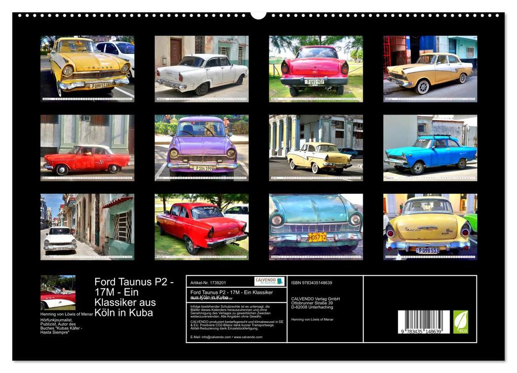 Weitere Ansicht: Ford Taunus P2 - 17M - Ein Klassiker aus Köln in Kuba (hochwertiger Premium Wandkalender 2025 DIN A2 | Henning von Löwis of Menar, Calvendo