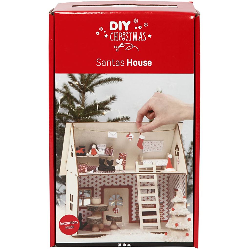 Produktbild: Creativ Company DIY Sets Dekoartikel Materialset Weihnachtsmann-Haus, 1 Set