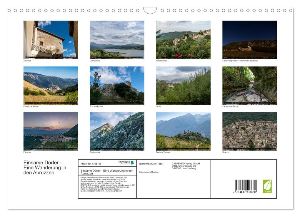 Weitere Ansicht: Einsame Dörfer - Eine Wanderung in den Abruzzen (Wandkalender 2025 DIN A3 quer), CALVENDO Monatskalender | Marisa Jorda Motzkau, Calvendo