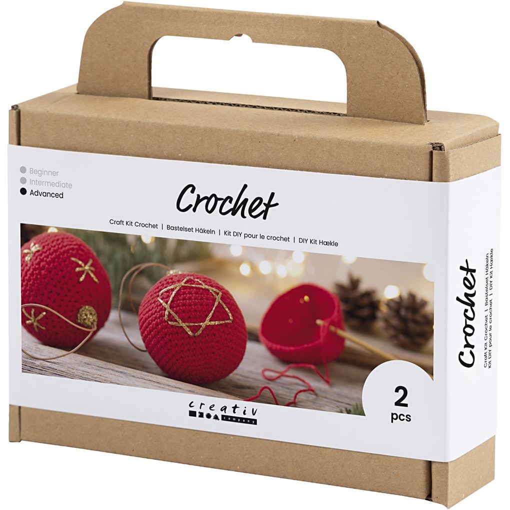 Weitere Ansicht: Creativ Company DIY Sets Stricken & Häkeln Kreativ Set Häkeln, Rot, Weihnachtskugeln, Kreativ Box