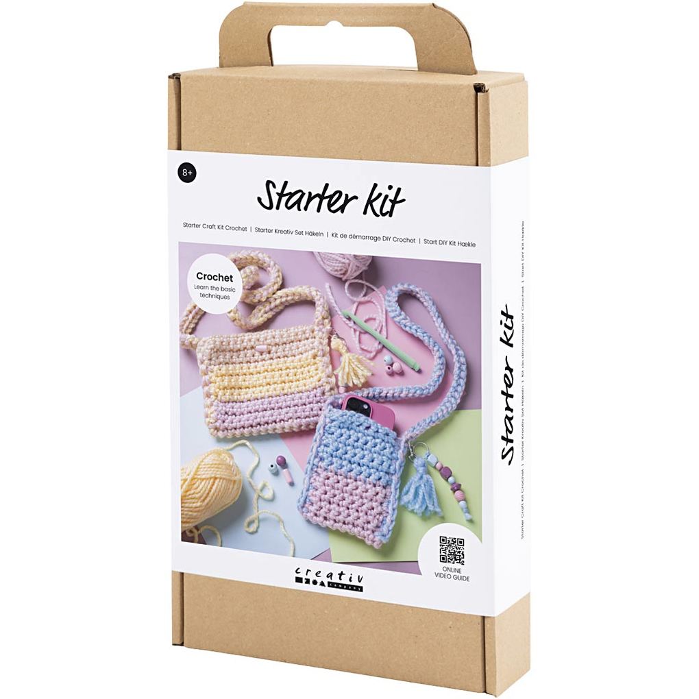 Weitere Ansicht: Creativ Company DIY Sets Stricken & Häkeln Starter Kreativ Set Häkeln, Sortierte Farben, Taschen, Kreativ Box
