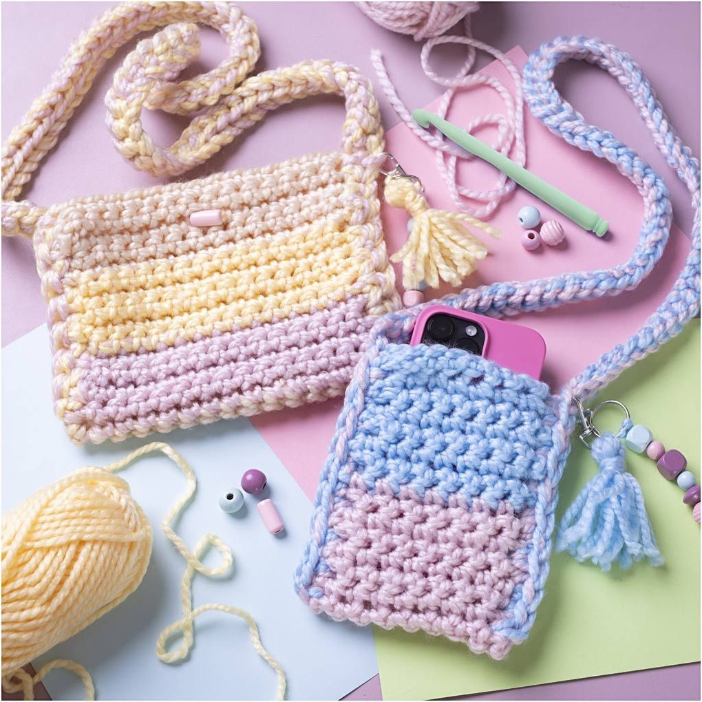 Weitere Ansicht: Creativ Company DIY Sets Stricken & Häkeln Starter Kreativ Set Häkeln, Sortierte Farben, Taschen, Kreativ Box