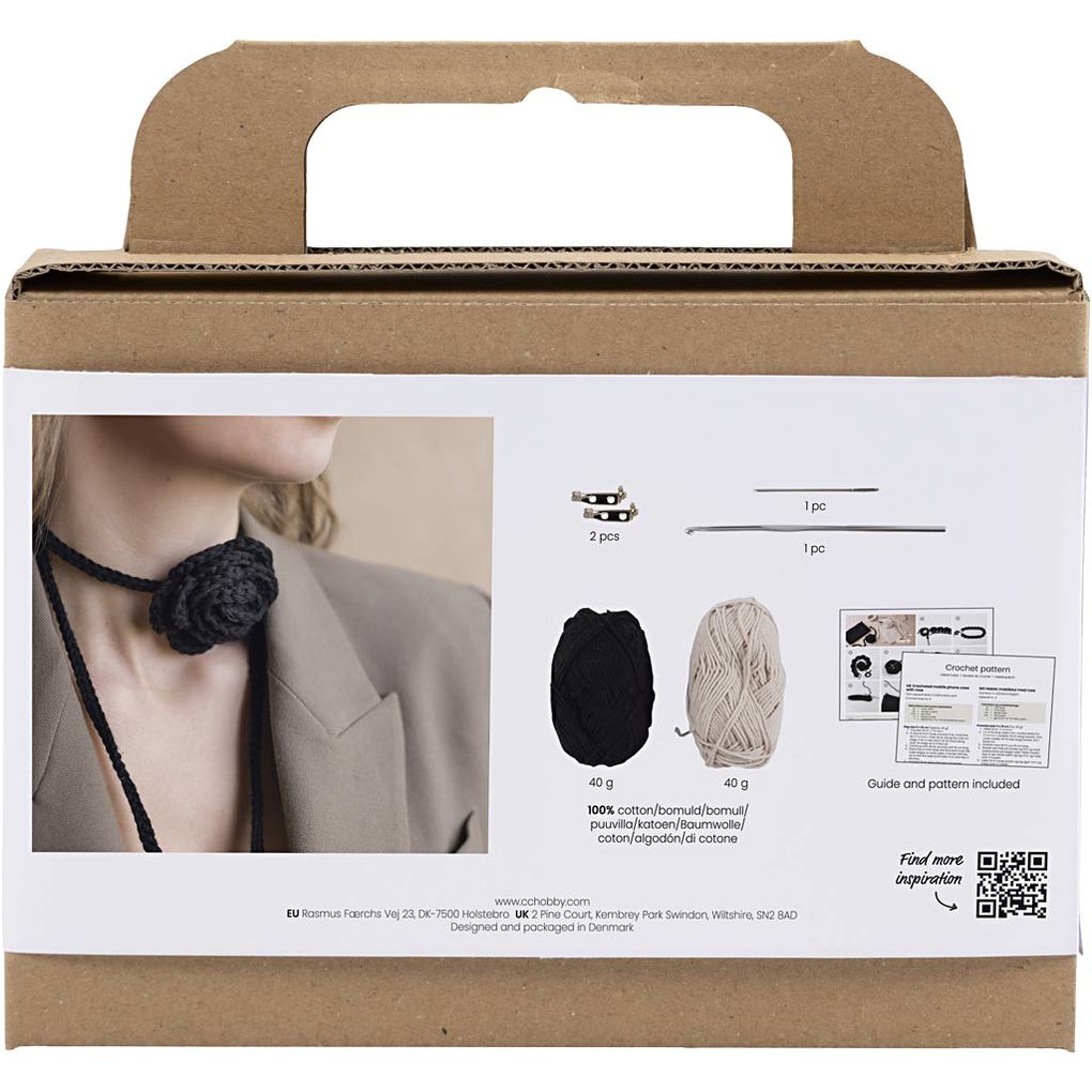 Weitere Ansicht: Creativ Company DIY Sets Stricken & Häkeln Mini Kreativ Set Häkeln, Tasche mit Rose, Kreativ Box