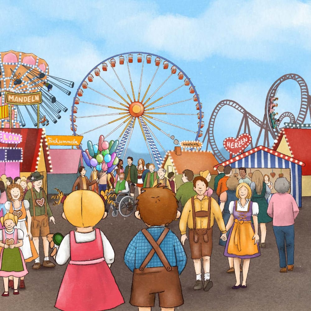 Weitere Ansicht: Auf dem Oktoberfest mit Emma und Paul. Mini-Bilderbuch | Simone Klement, Eva-Maria Maywald