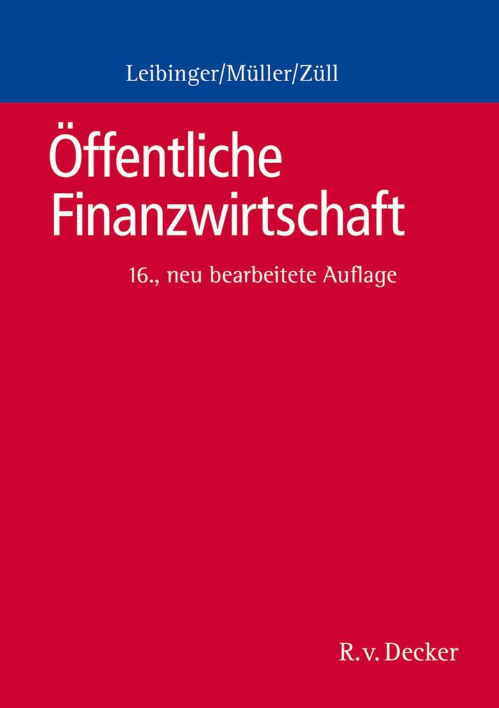 Produktbild: Öffentliche Finanzwirtschaft | Bodo Leibinger, Reinhard Müller, Bernd Züll