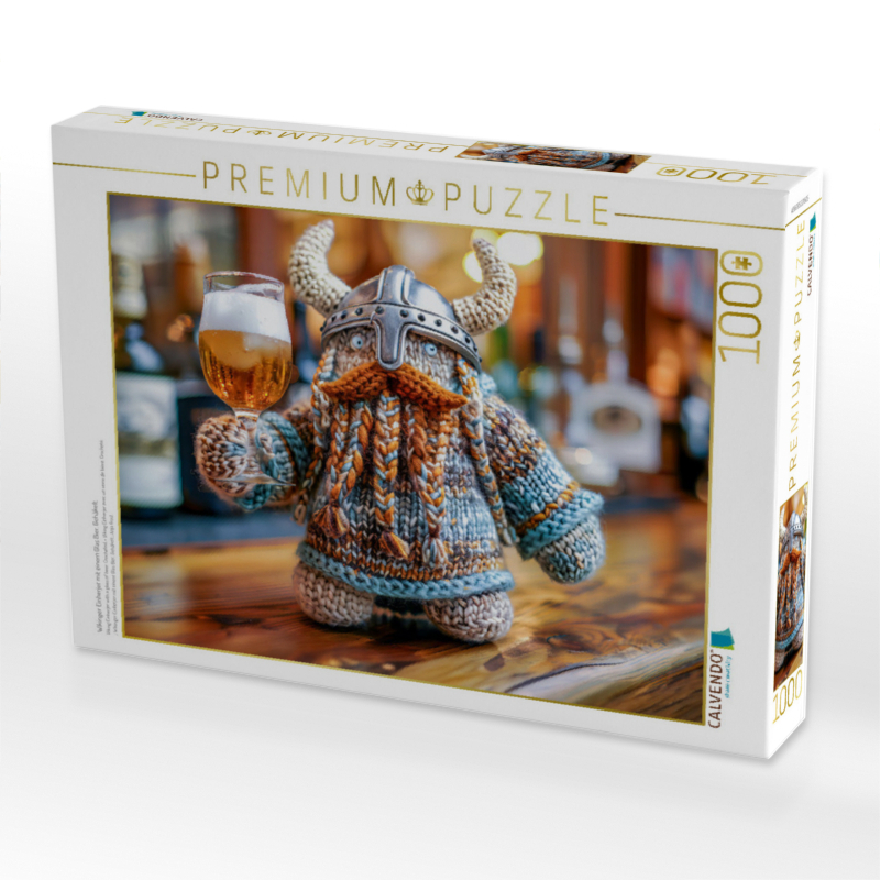 Weitere Ansicht: CALVENDO Puzzle Wikinger Einherjer mit einem Glas Bier. Gehäkelt. | 1000 Teile Lege-Größe 64x48cm Foto-Puzzle für glückliche Stunden | Calvendo