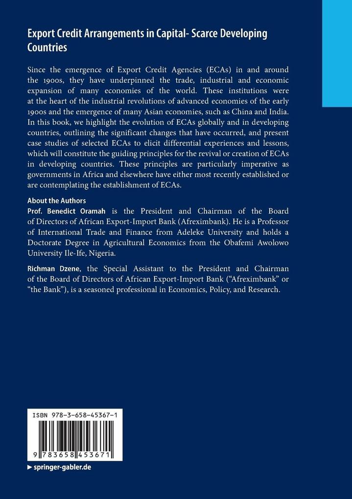 Weitere Ansicht: Export Credit Arrangements in Capital-Scarce Developing Countries | Benedict Oramah, Richman Dzene
