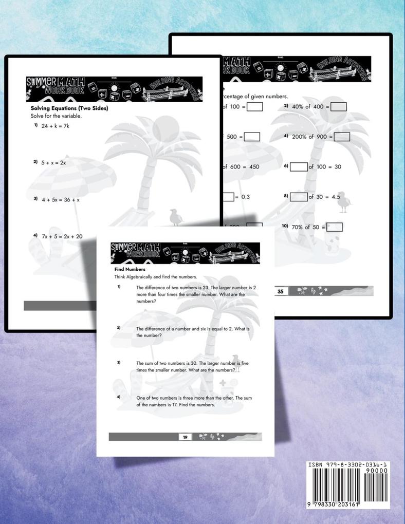 Weitere Ansicht: Summer Math Workbook | 7-8 Grade Bridge Building Activities | Summer Bridge Building