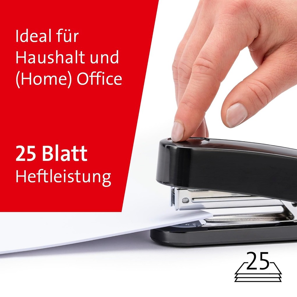 Weitere Ansicht: NOVUS Heftgerät B2, bis 25 Blatt, schwarz, Oberlademechanik