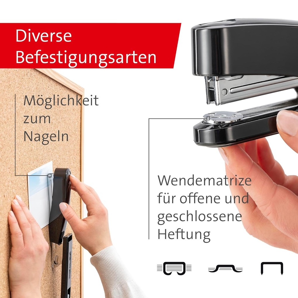 Weitere Ansicht: NOVUS Heftgerät B2, bis 25 Blatt, schwarz, Oberlademechanik