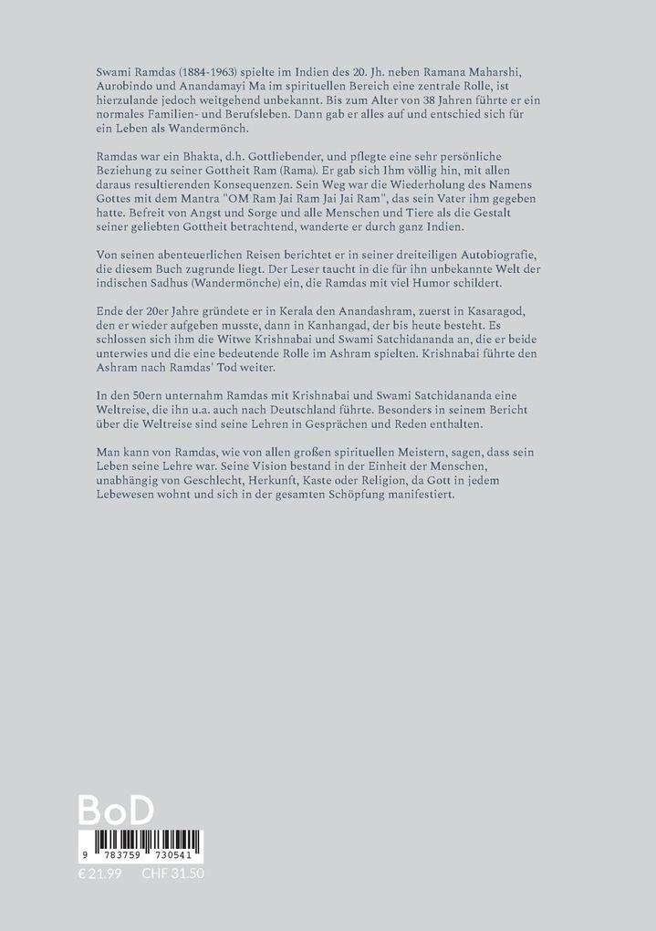 Weitere Ansicht: Die Autobiografie eines Gottliebenden | Swami Ramdas
