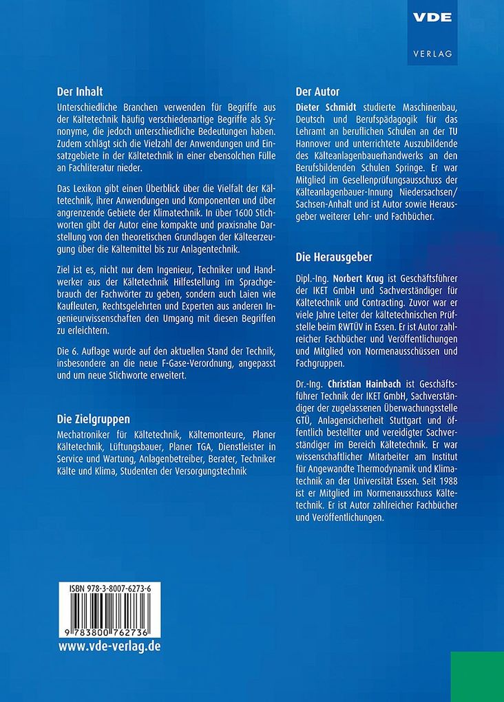 Weitere Ansicht: Lexikon Kältetechnik | Dieter Schmidt