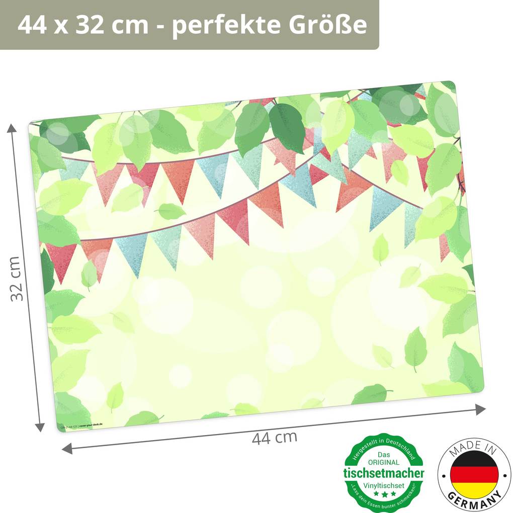Weitere Ansicht: Tischsetmacher Tischsets Gartenparty Illustration, aus hochwertigem Vinyl (4 Stück), 44 x 32 cm