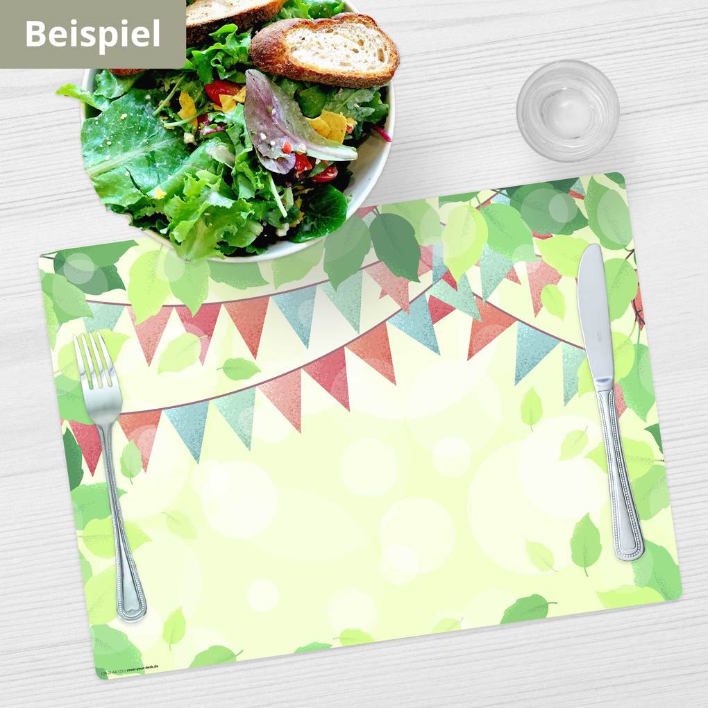 Weitere Ansicht: Tischsetmacher Tischsets Gartenparty Illustration, aus hochwertigem Vinyl (4 Stück), 44 x 32 cm