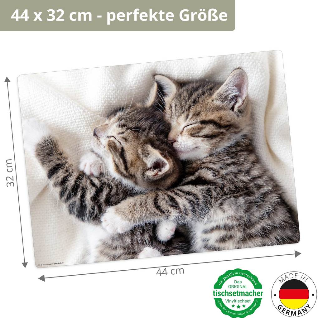 Weitere Ansicht: Tischsetmacher Tischset für Kinder schmusende Kätzchen, aus hochwertigem Vinyl , 44 x 32 cm