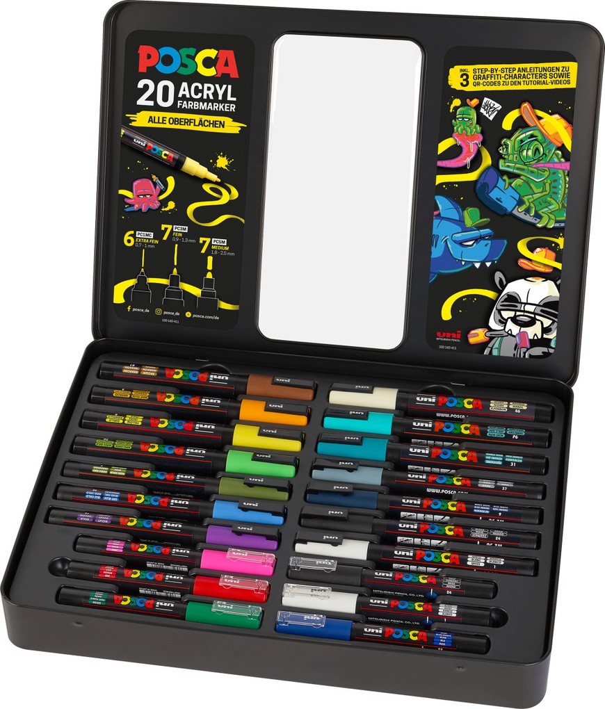 Weitere Ansicht: uni-ball Marker uni POSCA Etui Graffiti 20er Set