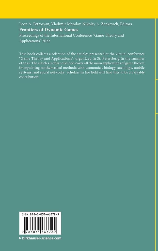 Weitere Ansicht: Frontiers of Dynamic Games