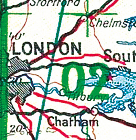 Weitere Ansicht: LUFT-NAVIGATIONSKARTE Britische Inseln (Süd) 1942 (Plano)