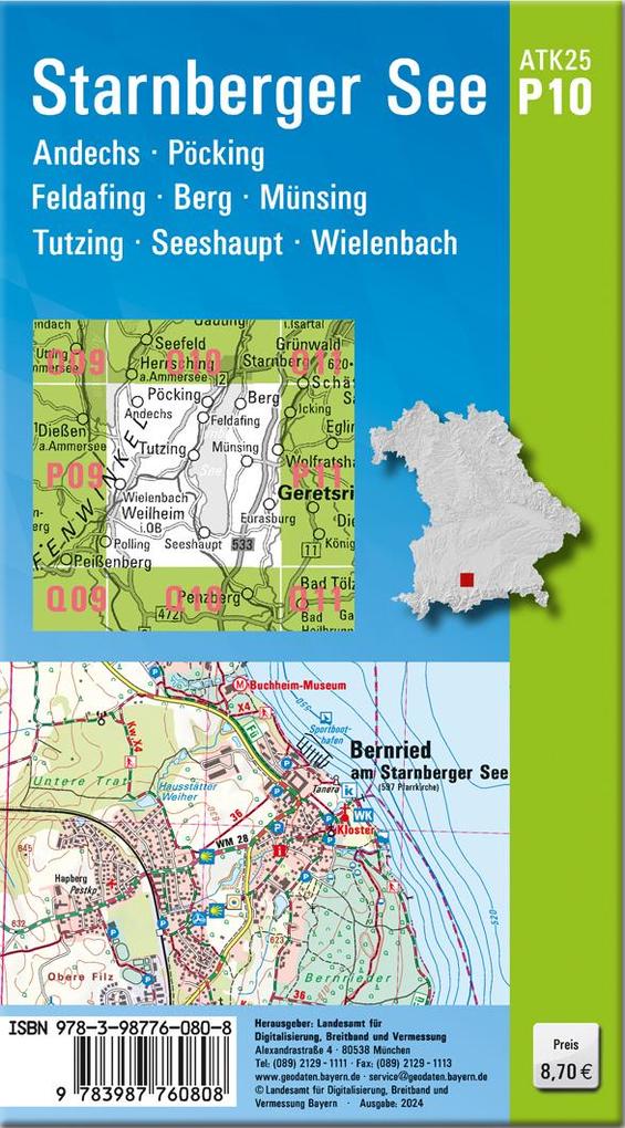 Weitere Ansicht: ATK25-P10 Starnberger See (Amtliche Topographische Karte 1:25000)