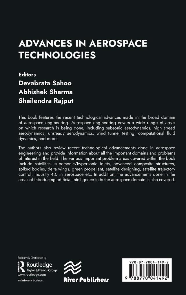 Weitere Ansicht: Advances in Aerospace Technologies | Abhishek Sharma, Devabrata Sahoo, Shailendra Rajput