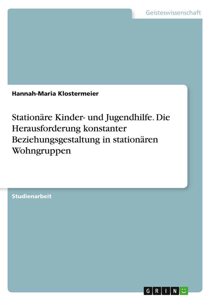 Produktbild: Stationäre Kinder- und Jugendhilfe | Hannah-Maria Klostermeier