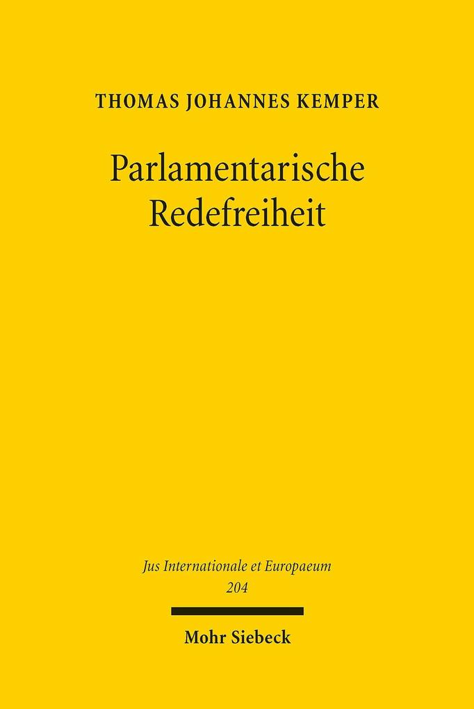 Produktbild: Parlamentarische Redefreiheit | Thomas Johannes Kemper
