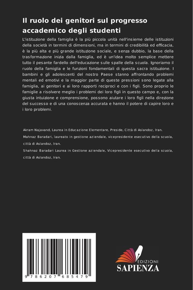 Weitere Ansicht: Il ruolo dei genitori sul progresso accademico degli studenti | Akram Najavand, Mahnaz Baradari, Shahnaz Baradari