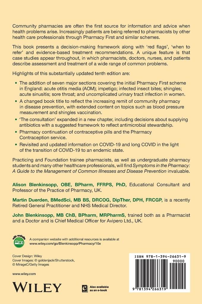 Weitere Ansicht: Symptoms in the Pharmacy: A Guide to the Managemen t of Common Illnesses and Disease Prevention | Alison Blenkinsopp, John Blenkinsopp, Martin Duerden