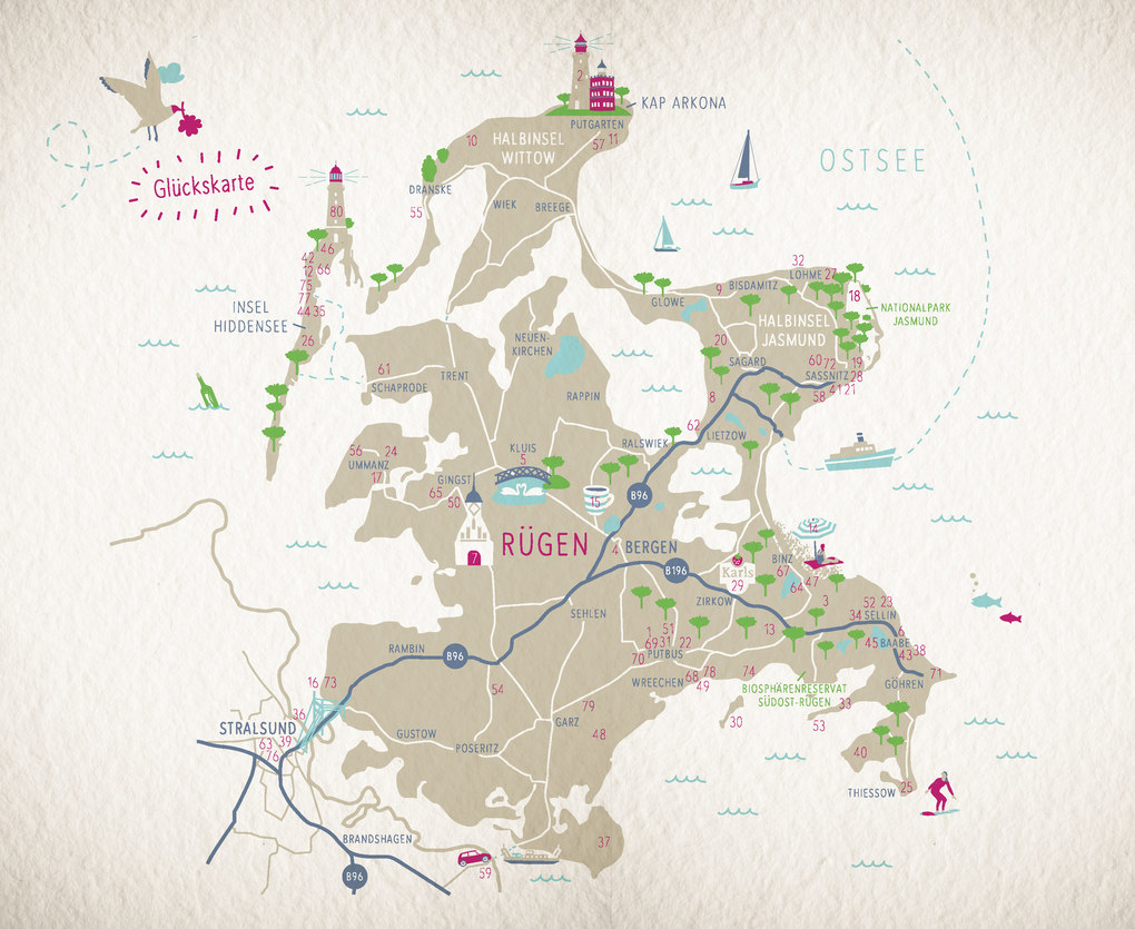 Weitere Ansicht: Glücksorte auf Rügen. Mit Hiddensee & Stralsund | Janet Lindemann