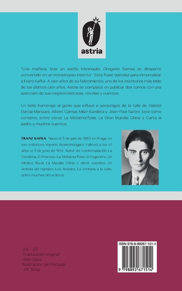 Weitere Ansicht: La metamorfosis, la muralla china y carta al padre | Franz Kafka