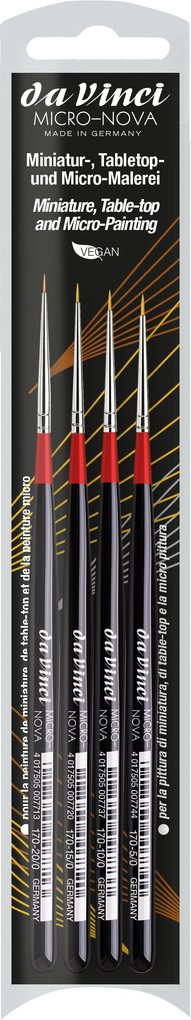 Produktbild: da Vinci Pinselset Micro-Nova, synthetisch/schwarz, 4er Set
