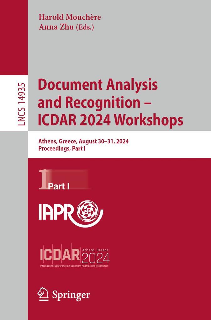Produktbild: Document Analysis and Recognition - ICDAR 2024 Workshops
