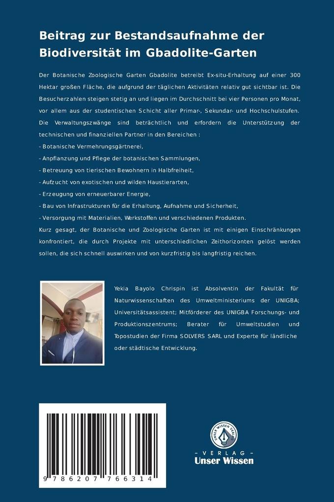 Weitere Ansicht: Beitrag zur Bestandsaufnahme der Biodiversität im Gbadolite-Garten | Chrispin Yekia Bayolo, Jean Paul Ngbolua Koto-Te-Nyiwa, Ruphin Djolu Djoza