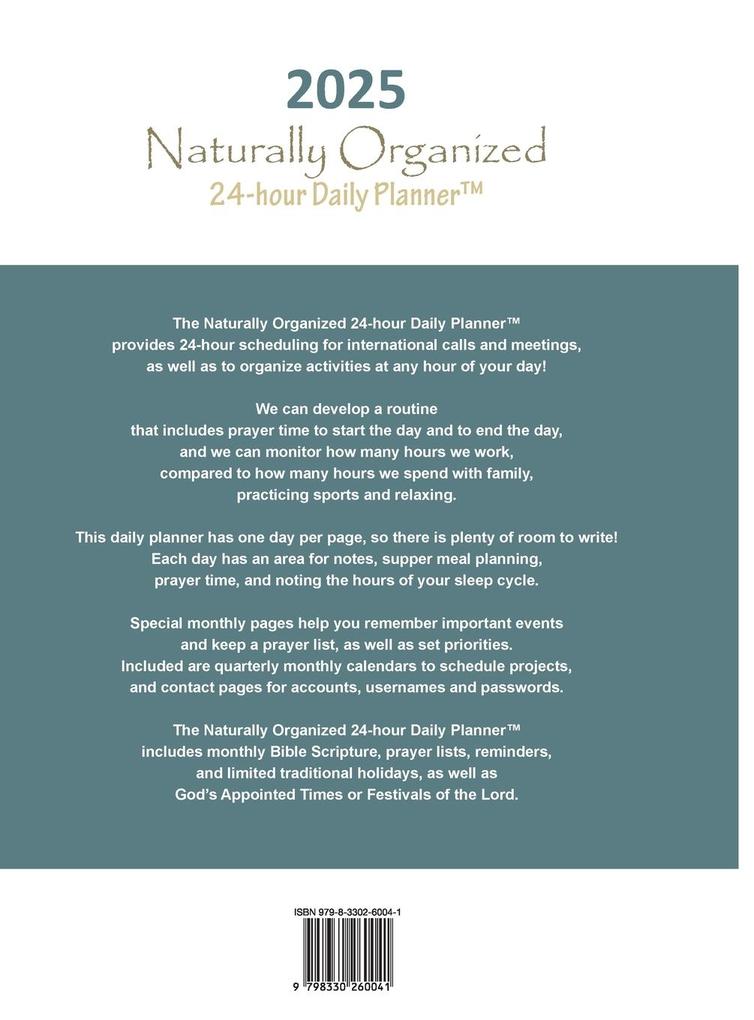 Weitere Ansicht: 2025 Naturally Organized 24-hour Daily Planner(TM) | Wendy L Nelson