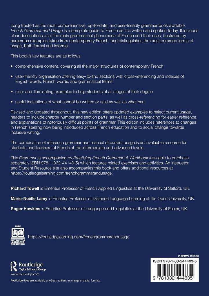 Weitere Ansicht: French Grammar and Usage | Richard Towell, Marie-Noëlle Lamy, Roger Hawkins