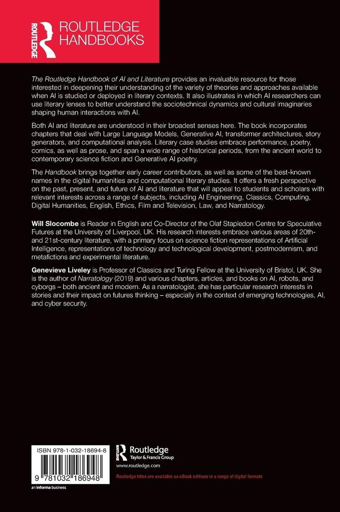 Weitere Ansicht: The Routledge Handbook of AI and Literature