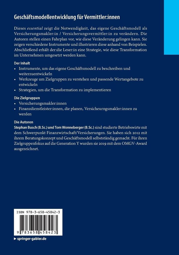 Weitere Ansicht: Geschäftsmodellentwicklung für Vermittler:innen | Stephan Busch, Tom Wonneberger