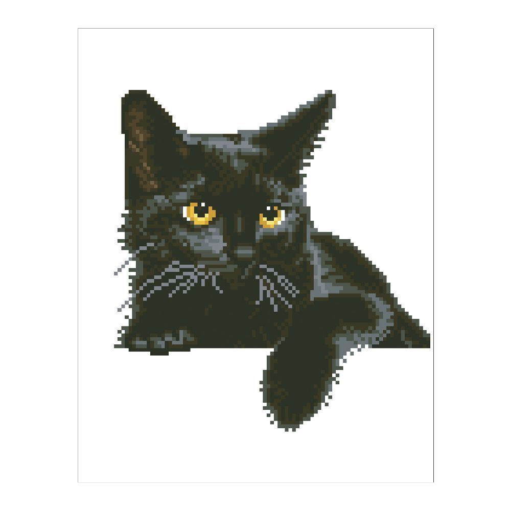 Weitere Ansicht: Diamond Dotz - Original Diamond Painting - Katze Midnight Cat 28 x 35,5 cm