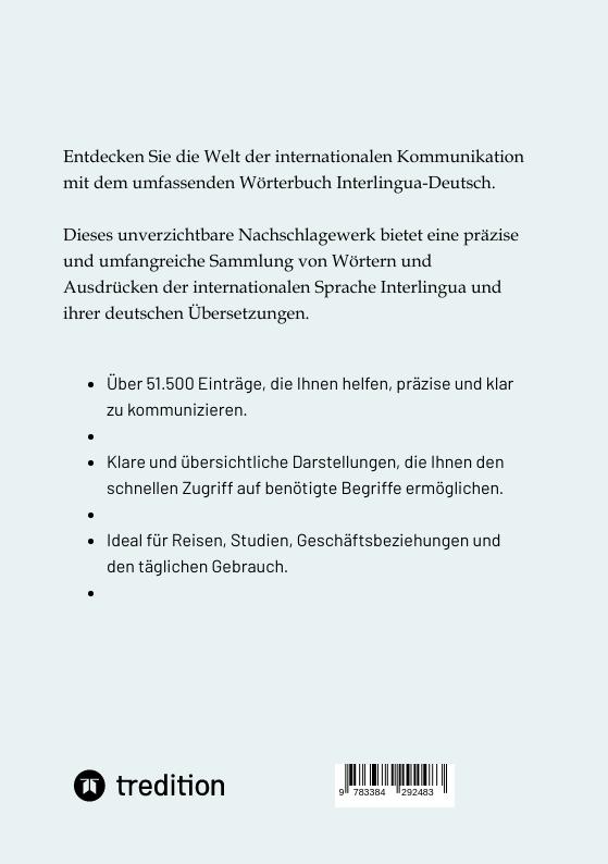 Weitere Ansicht: Wörterbuch Interlingua - Deutsch | Sven Frank